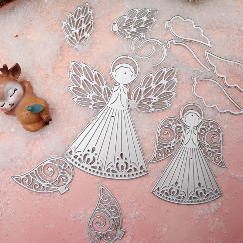 Feemkota Christmas Die Cuts for Card Making Christian Theme Stamps Angel Lamp Box Cutting Dies for DIY Paper Scrapbooking Crafts Embossing Decorations - Image 5